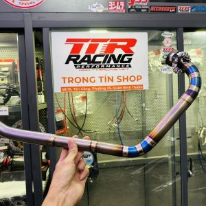 Cổ pô titan mẩu dài gắn pô zin Raider Satria Fi